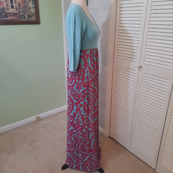 Pink blush stretchy maxi dress sz medium (bin 2) - Picture 4 of 6